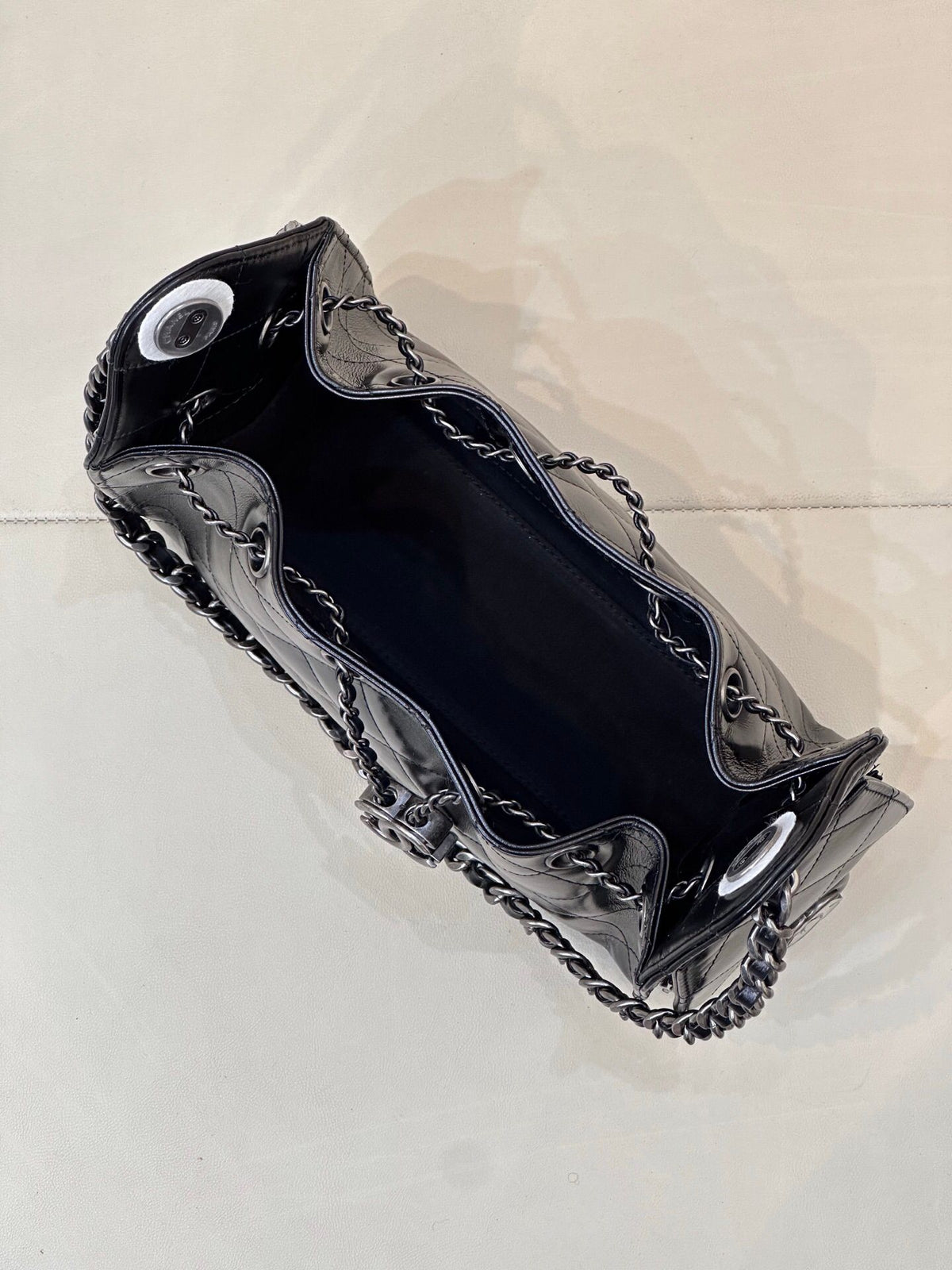 Black waxed leather silver buckle