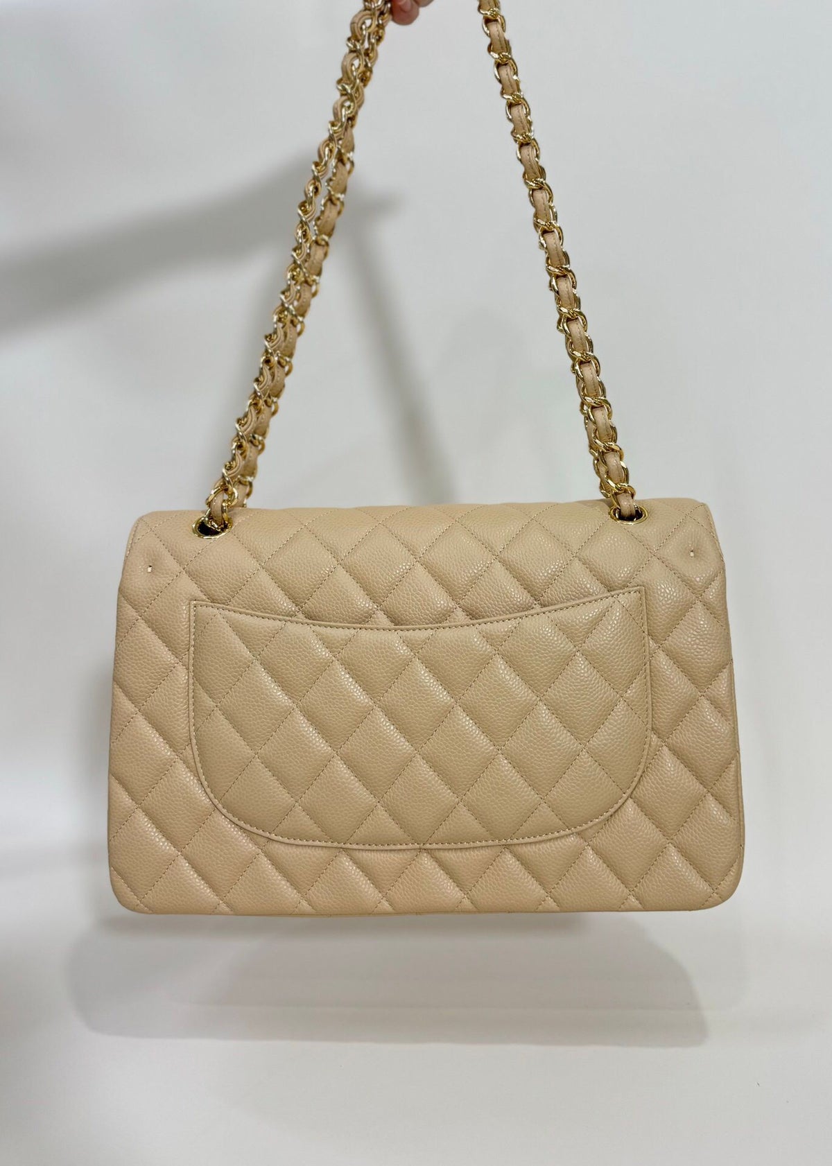 Exclusive real shot of classic ball pattern caviar cowhide 1113Jumbo entirely imported original cowhide CF..MM directly regarded as high-end quality size 30Cm gold and silver buckle in stock P1180