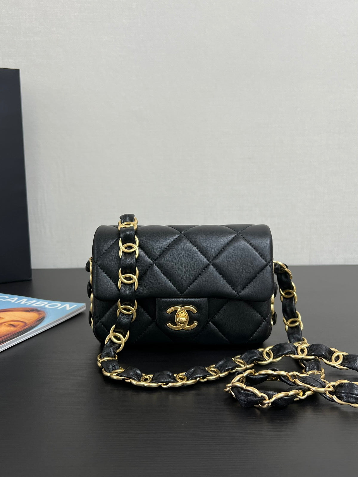 Original factory leather stock 24K thick chain underarm hobo bag