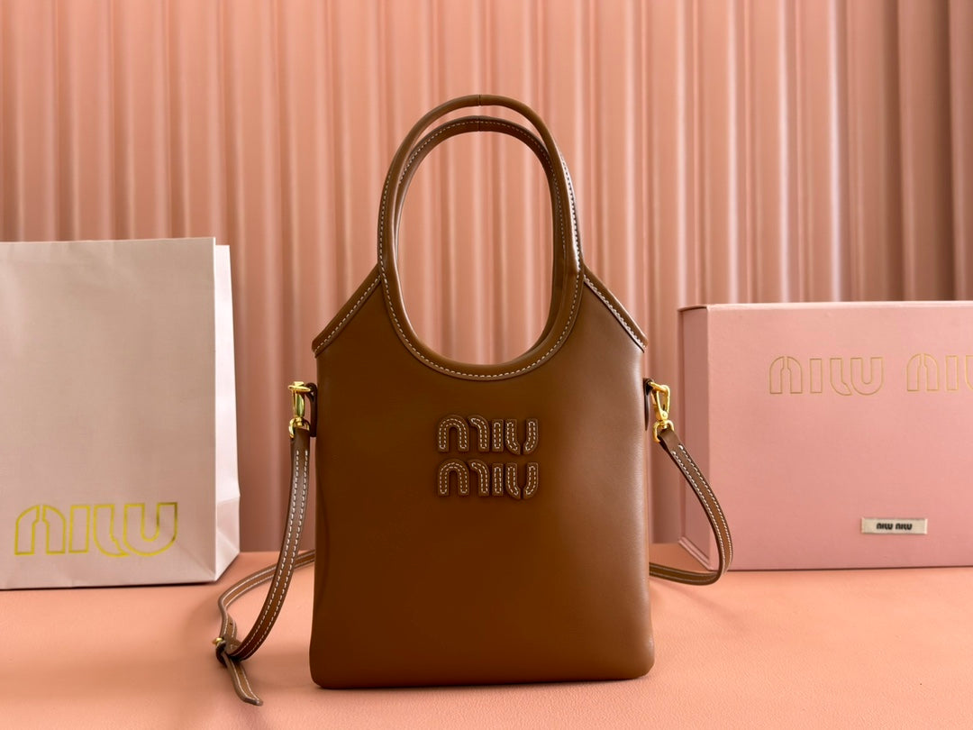Complete set of packaging, premium hardware, original leather, IVY cowhide leather tote bag, small handbag, crossbody bag