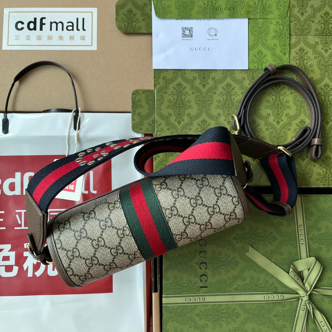 Original leather matching (Cdfmall Sanya Duty Free Shop handbag, Ophidia series mini GG shoulder bag)
