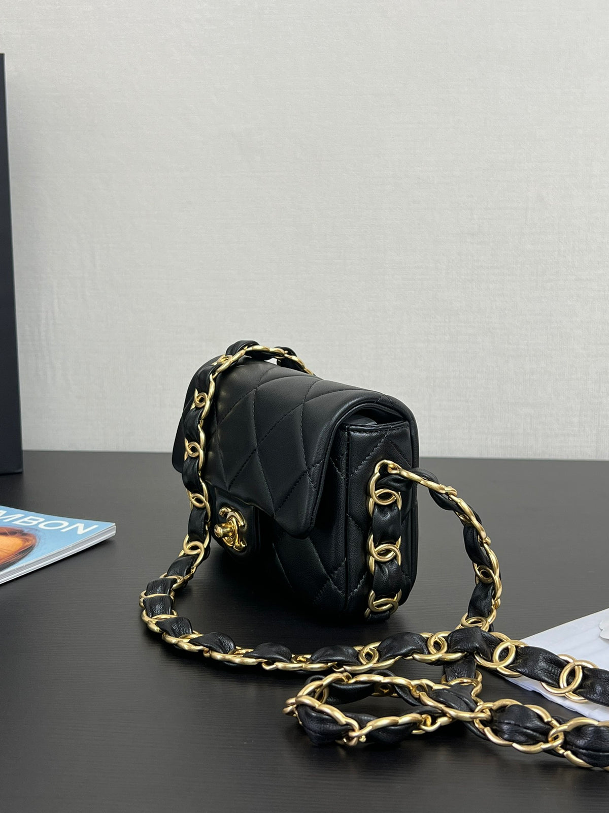 Original factory leather stock 24K thick chain underarm hobo bag