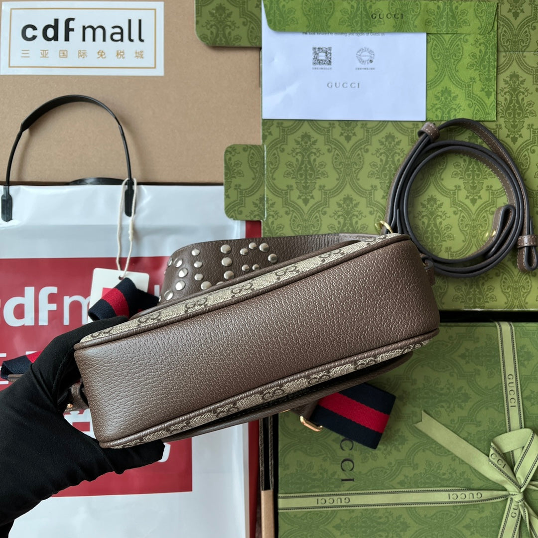 Original leather matching (Cdfmall Sanya Duty Free Shop handbag, Ophidia series mini GG shoulder bag)