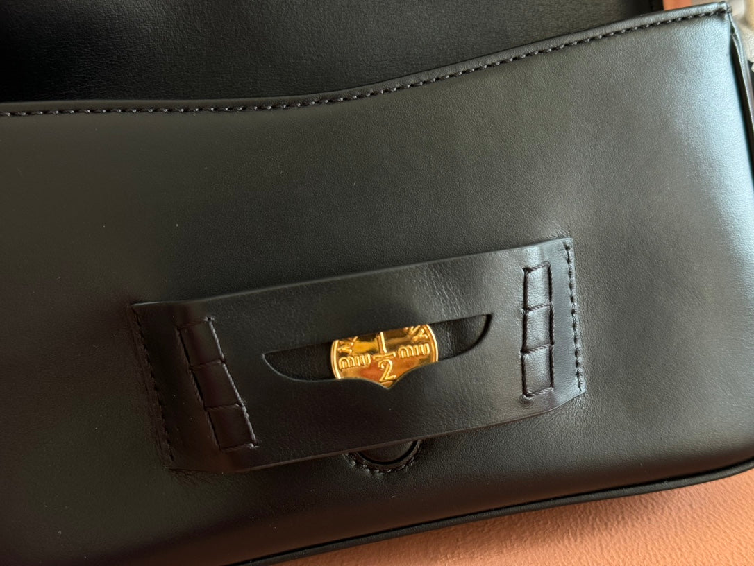 Premium Hardware Original Leather Penny Cow Leather Handbag in Gram Color