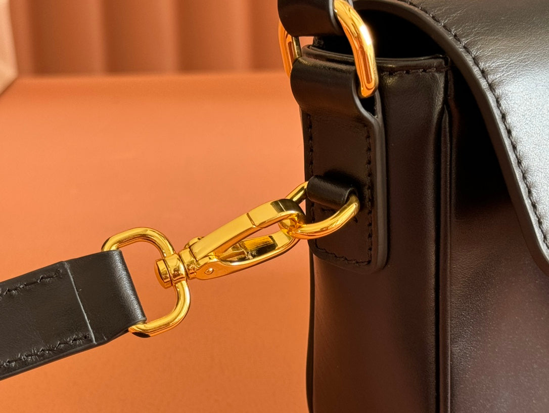 Premium Hardware Original Leather Penny Cow Leather Handbag in Gram Color