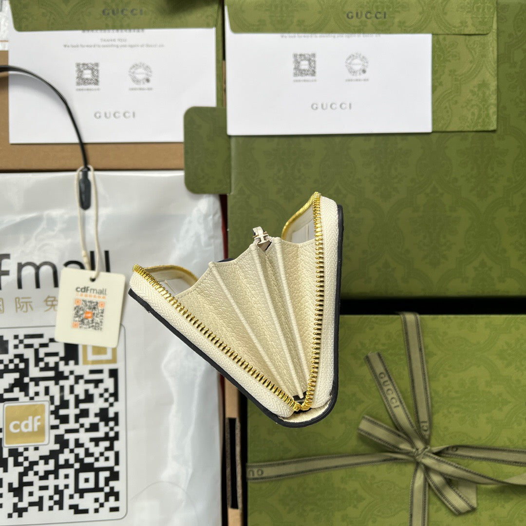 Original leather accessories (fmall Sanya Duty Free Shop handbag Ophidia series full zipper wallet made of high-quality artificial canvas with iconic patterns and striped ribbons, refined with top overseas hardware model: 523154 size: W19.5xH11xD3cm