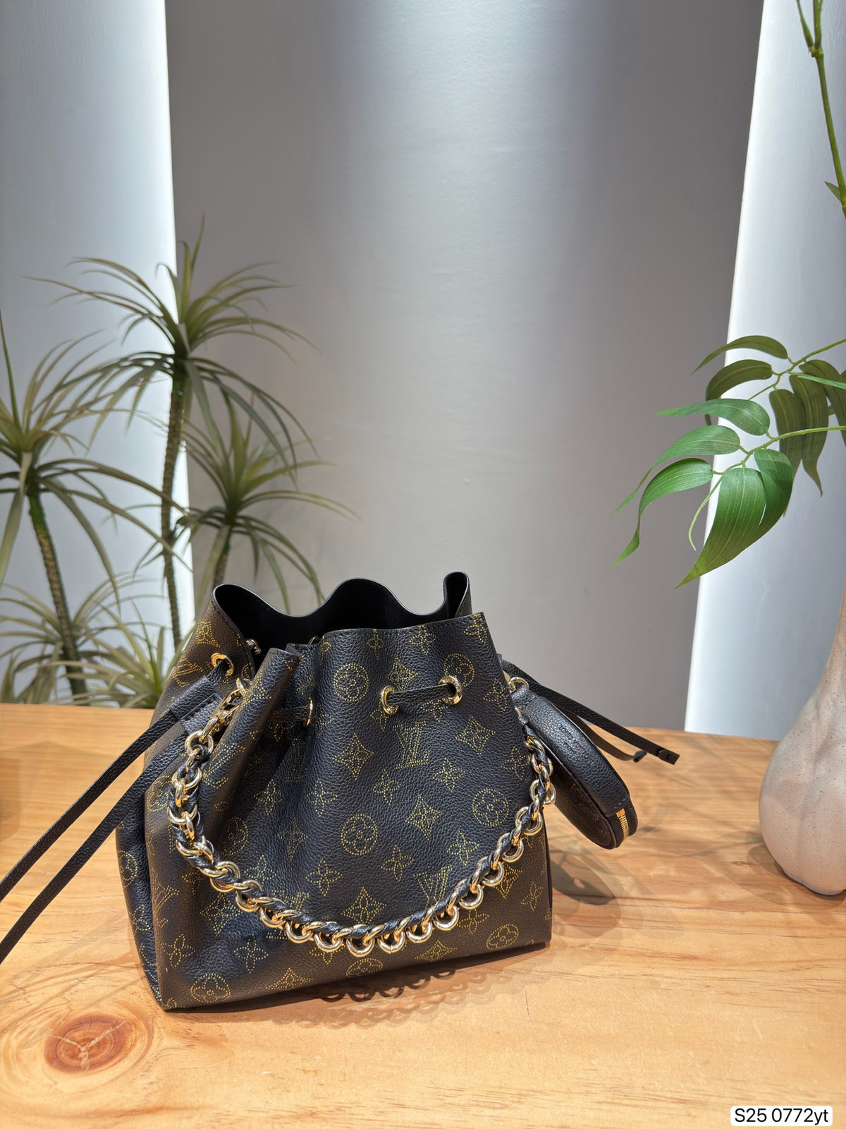 Louis Vuitton Bella Bucket Bag M23392, Monogram Perforated Leather with Coin Purse