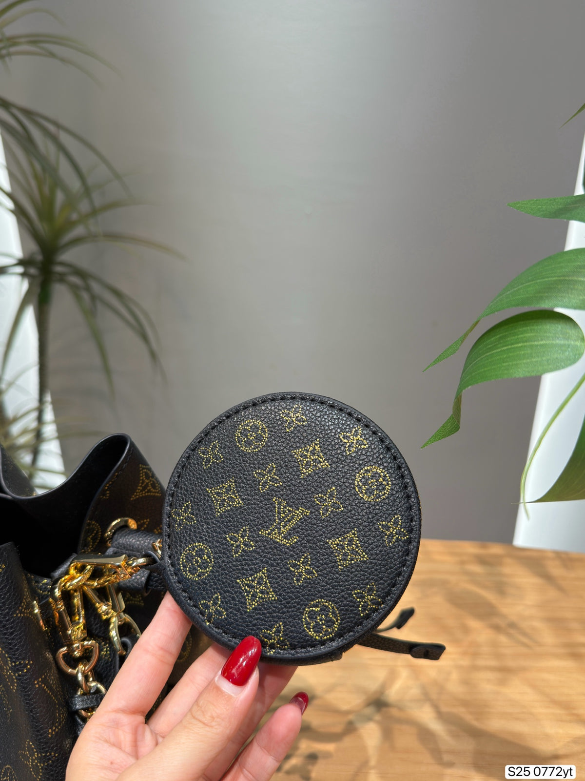 Louis Vuitton Bella Bucket Bag M23392, Monogram Perforated Leather with Coin Purse