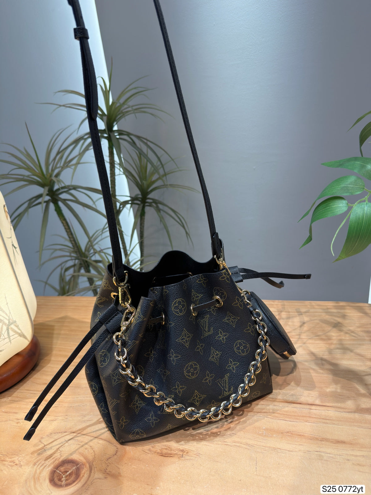 Louis Vuitton Bella Bucket Bag M23392, Monogram Perforated Leather with Coin Purse