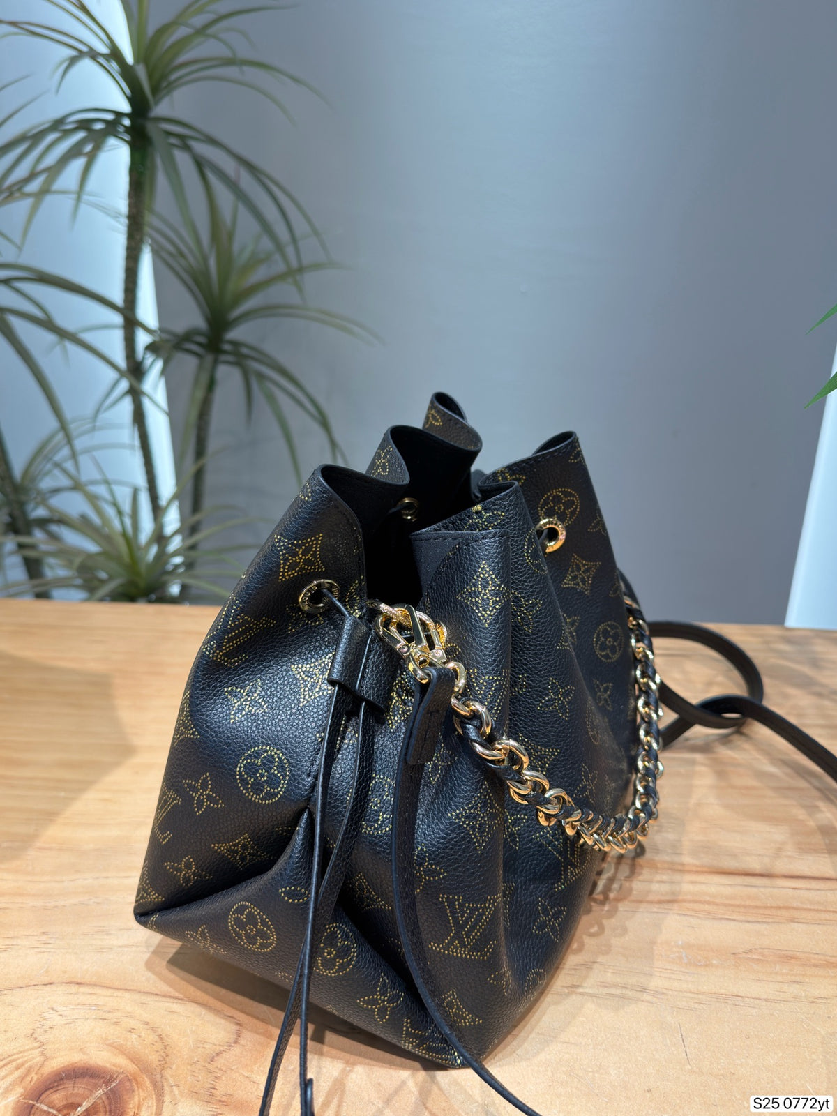 Louis Vuitton Bella Bucket Bag M23392, Monogram Perforated Leather with Coin Purse