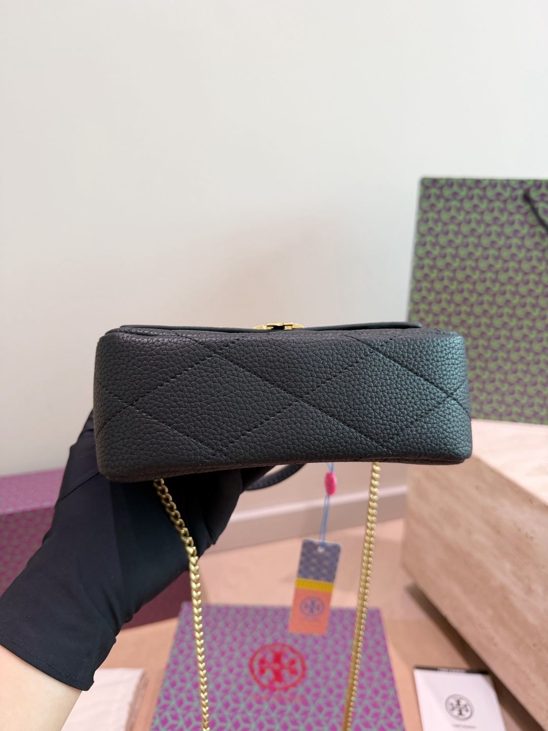 Comes with Tory Burch Charlie mini shoulder bag gift box