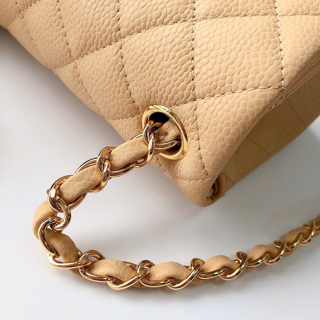 The latest version of classic ball pattern caviar cowhide 1115 whole imported original cowhide CF..MM is directly regarded as high-end quality size 17cm gold and silver buckle in stock P650