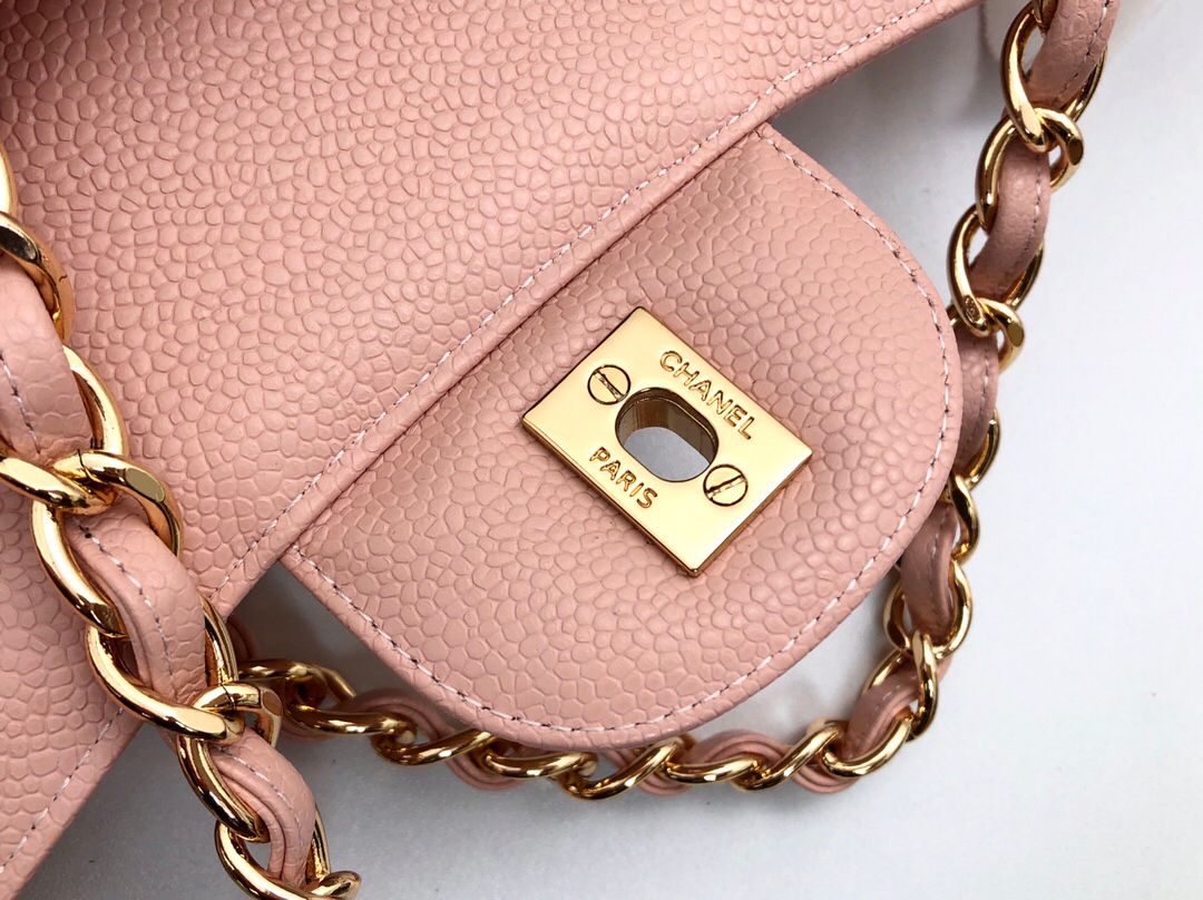 Exclusive real shot of classic ball pattern caviar cowhide 1113Jumbo entirely imported original cowhide CF..MM directly regarded as high-end quality size 30Cm gold and silver buckle in stock P1180