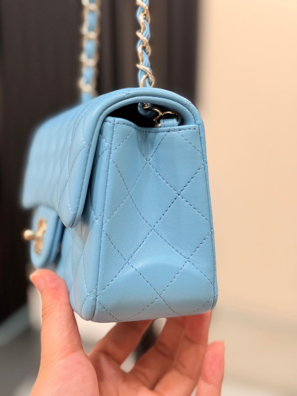 "Classic Flap" classic flap bag baby blue