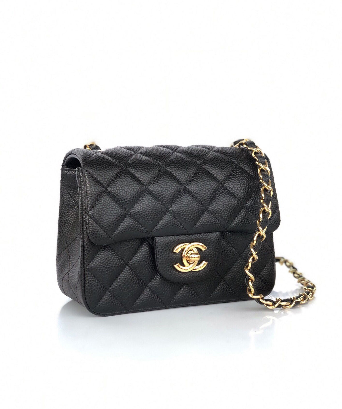 cfmini1115 ball pattern leather Classic Flap classic CF square fat caviar ball pattern return