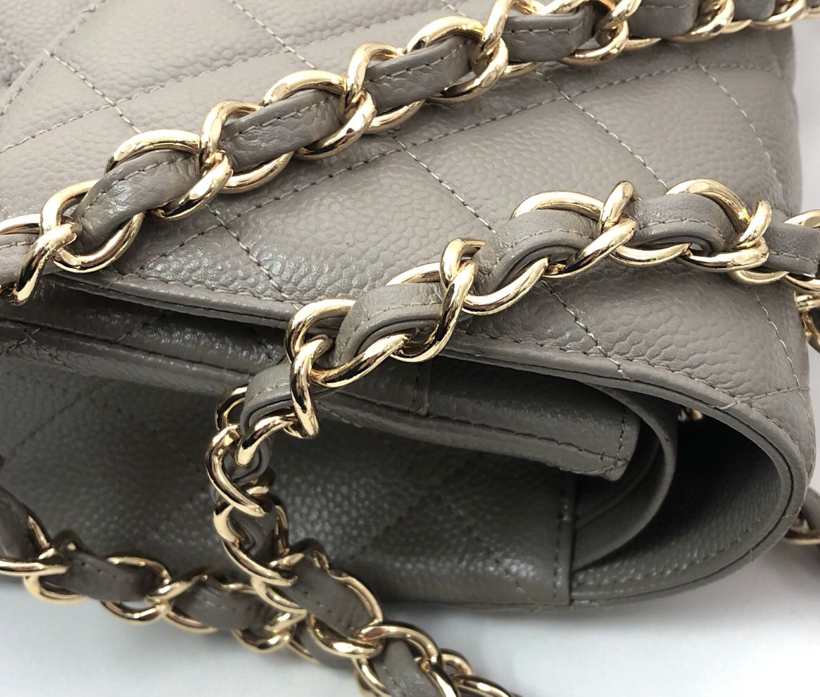 Exclusive real shot of classic ball pattern caviar cowhide 1113Jumbo entirely imported original cowhide CF..MM directly regarded as high-end quality size 30Cm gold and silver buckle in stock P1180
