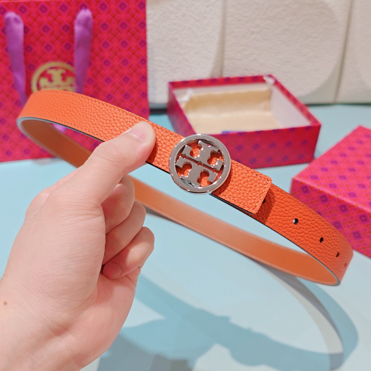 CM Tony Belt Double sided Head Layer Leather Length 75.80.85.90.95.100. Original Mold Customization of European Copper Hardware Buckle