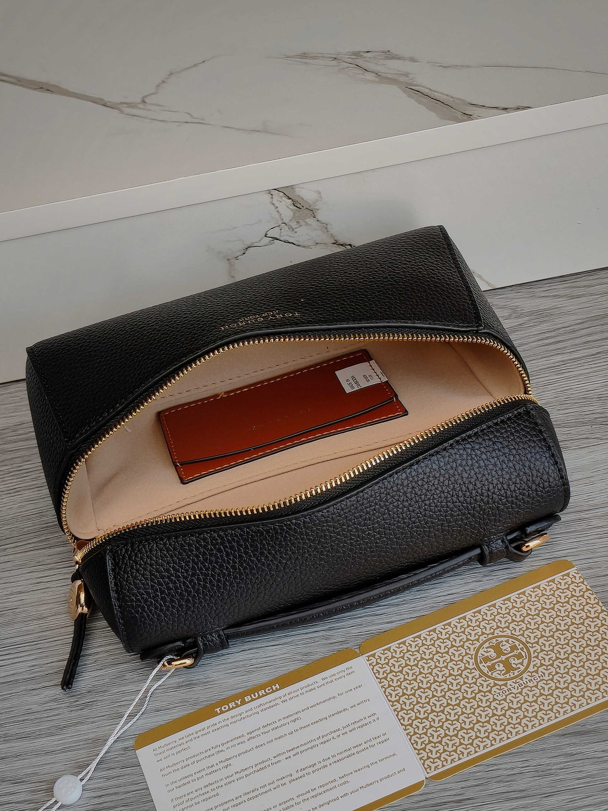TB new Tory Burch lychee patterned cowhide box bag, cowhide makeup bag, single shoulder, single shoulder, crossbody, or handbag is both suitable