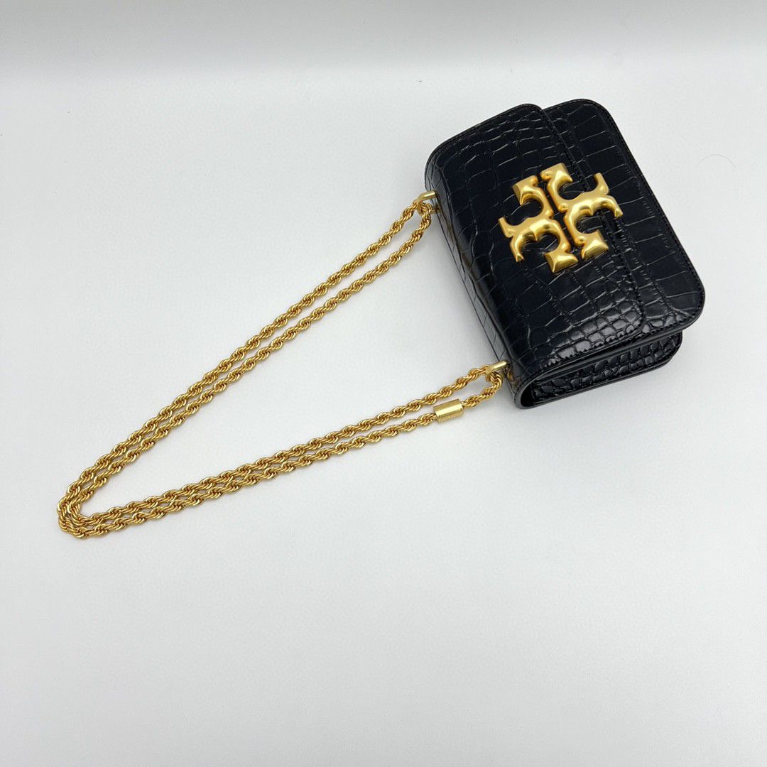 Comes with a gift box TB TORY BURCH/ELEANOR crocodile patterned single shoulder crossbody bag
