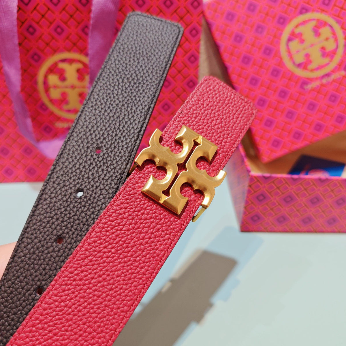 CM Tony Belt Double sided Head Layer Leather Length 75.80.85.90.95.100. Original Mold Customization of European Copper Hardware Buckle