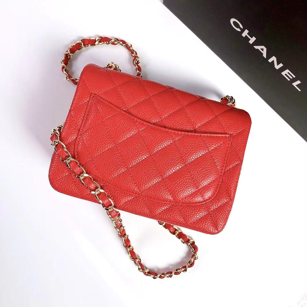 cfmini1115 ball pattern leather Classic Flap classic CF square fat caviar ball pattern return