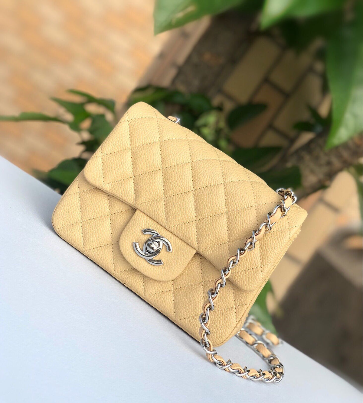 cfmini1115 ball pattern leather Classic Flap classic CF square fat caviar ball pattern return