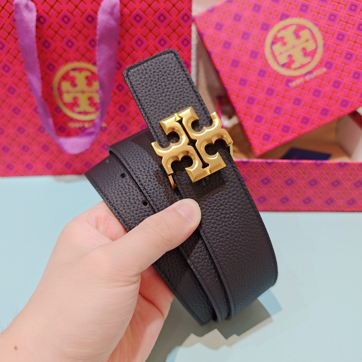 CM Tony Belt Double sided Head Layer Leather Length 75.80.85.90.95.100. Original Mold Customization of European Copper Hardware Buckle