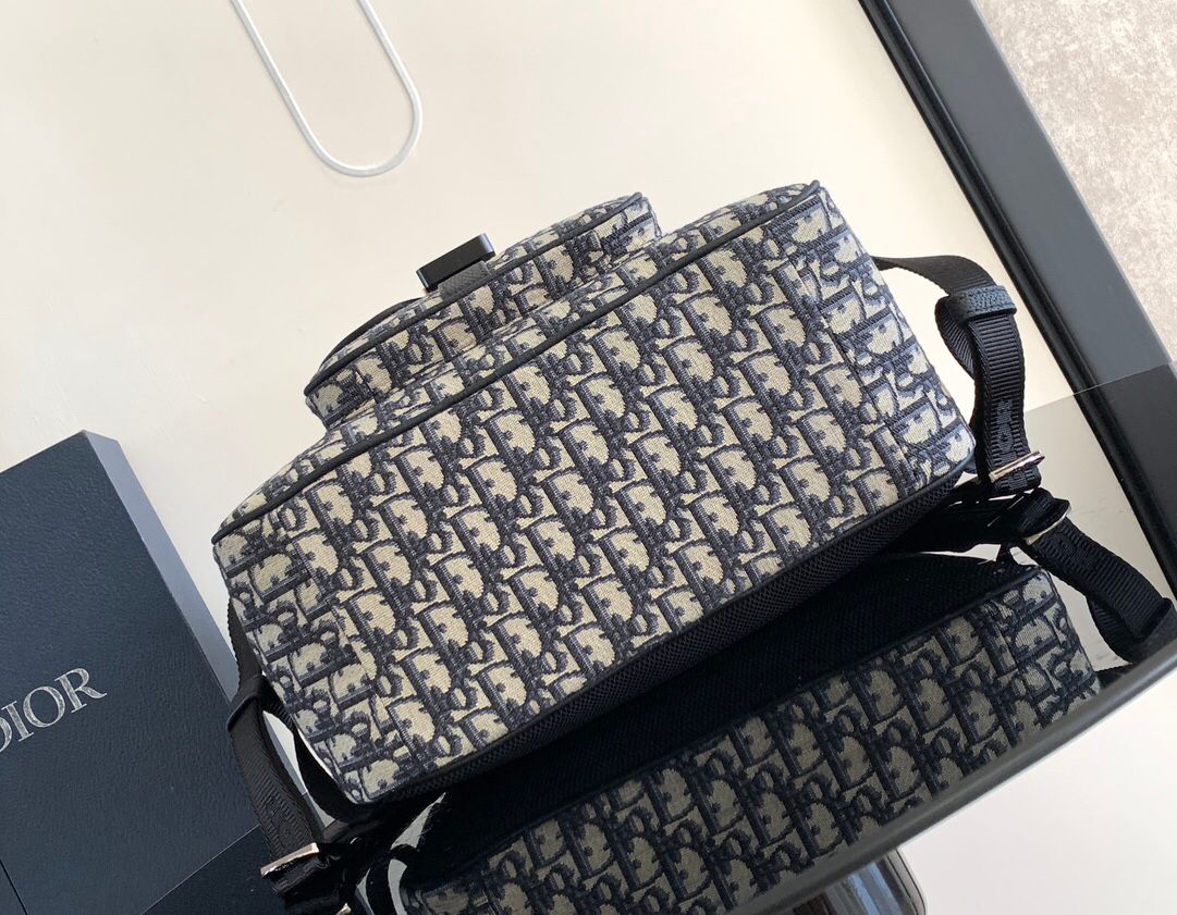This saddle zippered shoulder bag is new for the 2024 winter series. It adopts a fashionable original design to highlight the saddle style. It is carefully made of beige and black Oblique printed fabrics and decorated with black grained calfskin leather