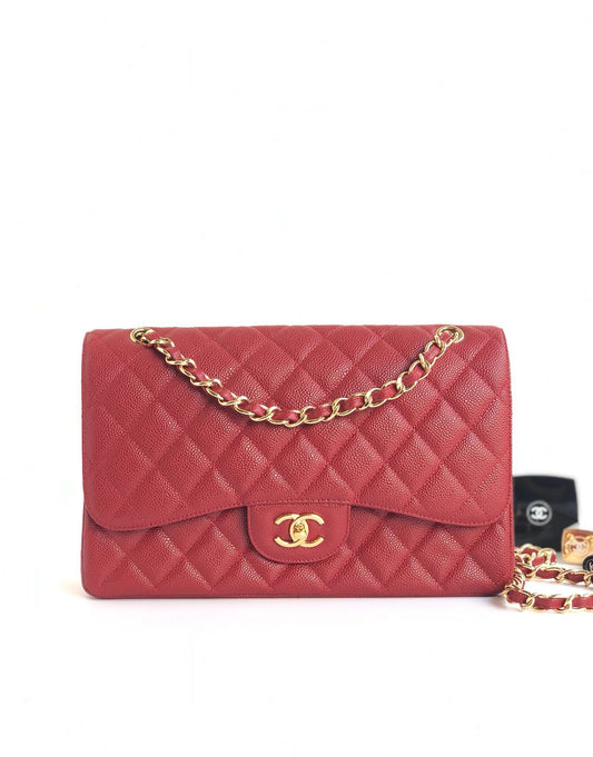 Exclusive real shot of classic ball pattern caviar cowhide 1113 whole imported original cowhide CF..MM directly regarded as high-end quality size 30Cm gold silver buckle ready stock P1180