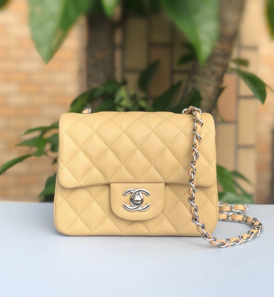 cfmini1115 ball pattern leather Classic Flap classic CF square fat caviar ball pattern return