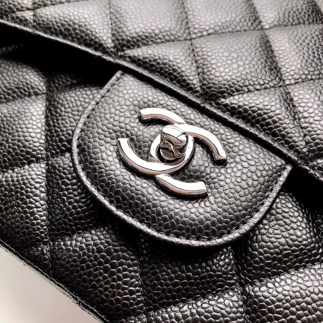 Exclusive real shot of classic ball pattern caviar cowhide 1113Jumbo imported original cowhide CF..MM directly regarded as high-end quality size 30Cm gold and silver buckle in stock P1180 Some new bags have canceled the laser mark and ID card and replaced
