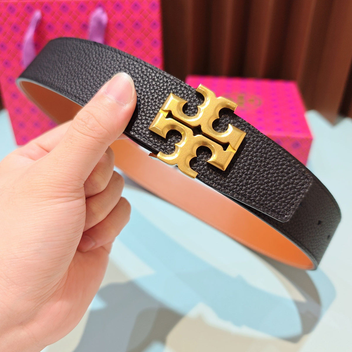 CM Tony Belt Double sided Head Layer Leather Length 75.80.85.90.95.100. European Copper Hardware Buckle Original Mold Customization ¥ 130