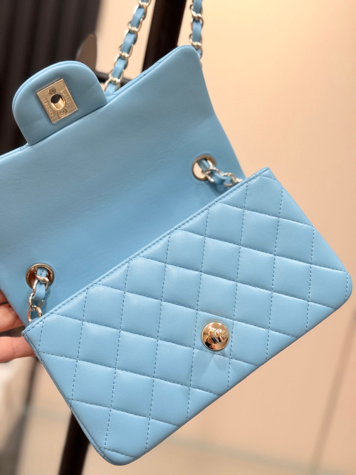 "Classic Flap" classic flap bag baby blue