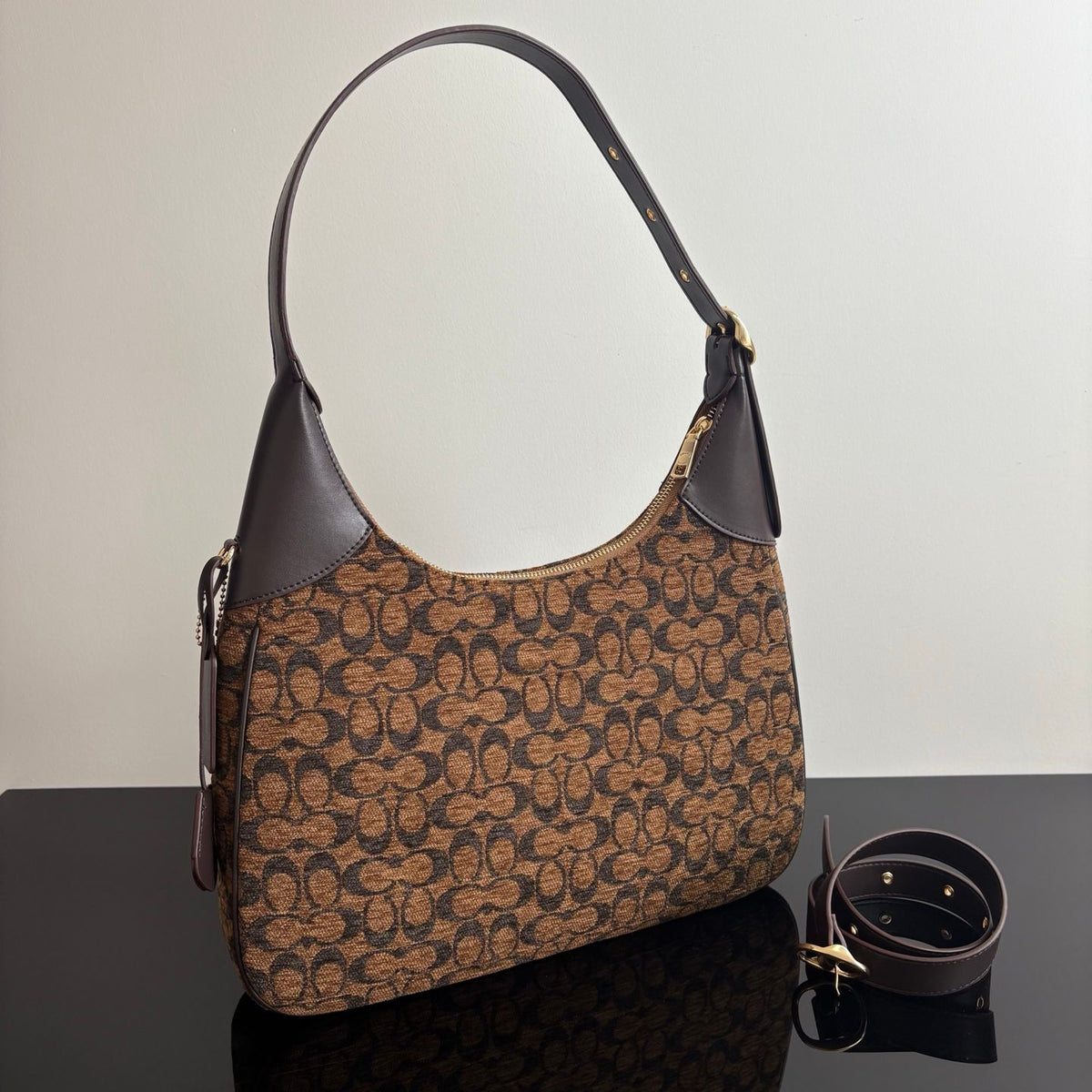 Coach Ella 36 Fabric & Leather Shoulder Bag