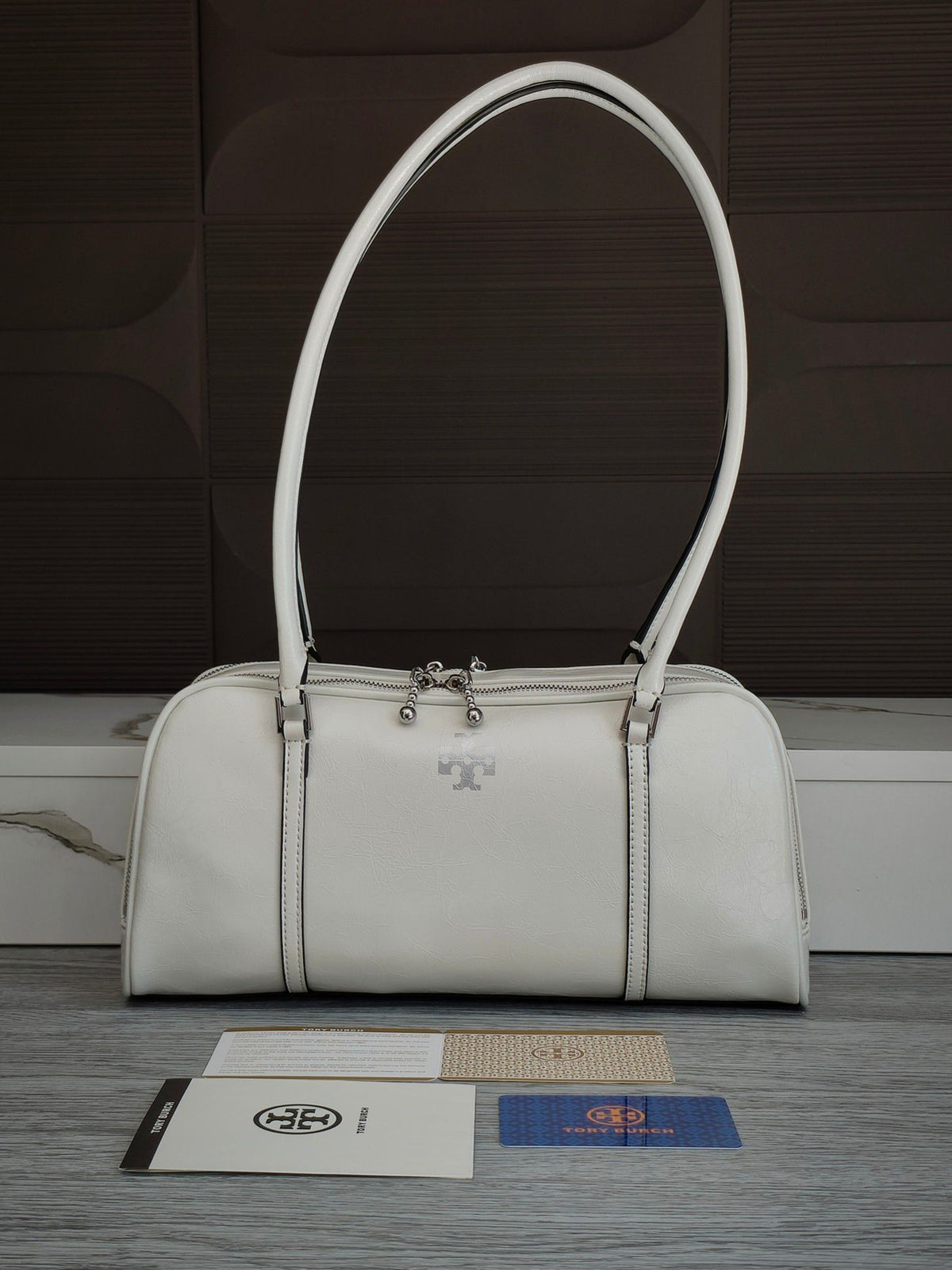 TORY BURCH MARSHMALLOW Small Bowling Bag