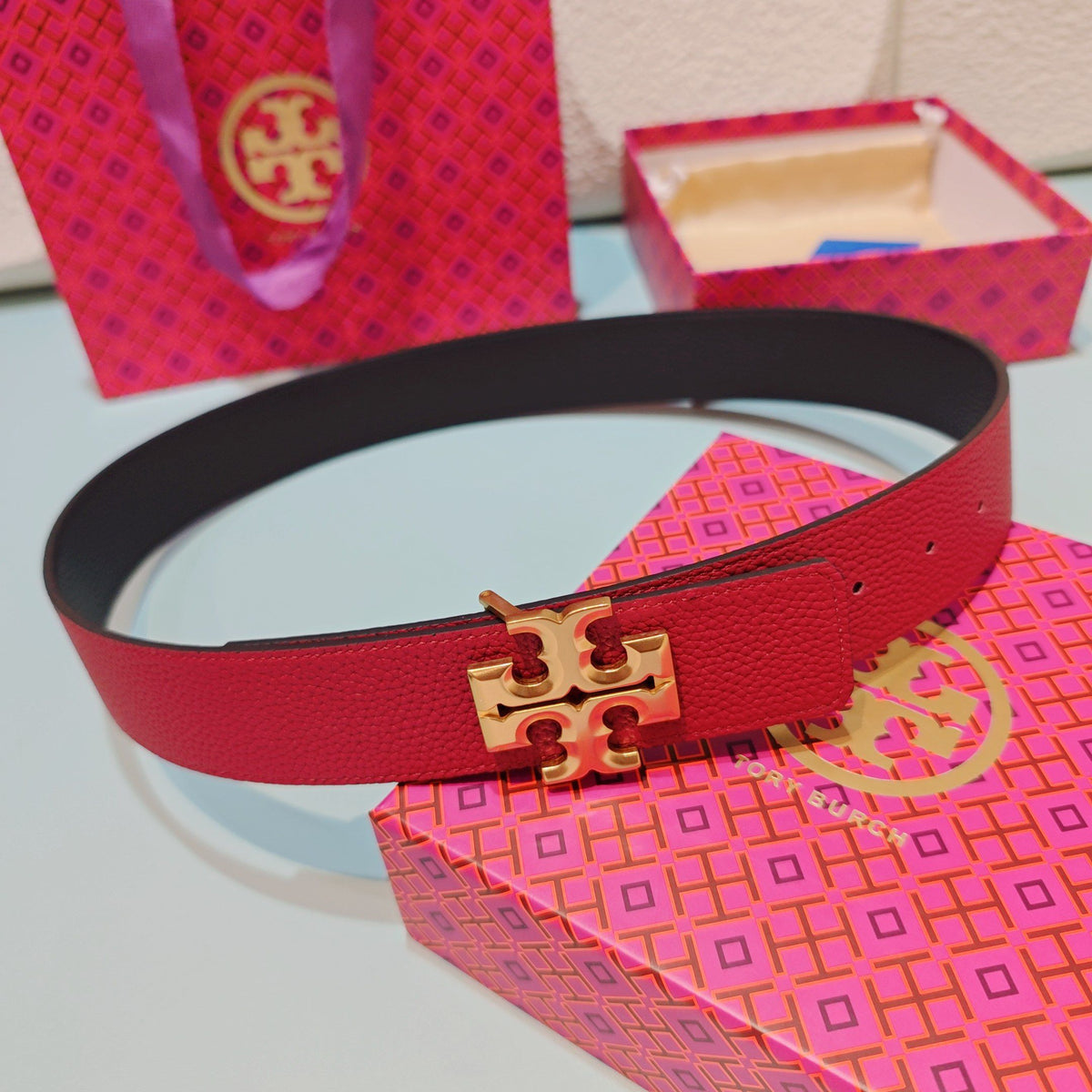 CM Tony Belt Double sided Head Layer Leather Length 75.80.85.90.95.100. Original Mold Customization of European Copper Hardware Buckle