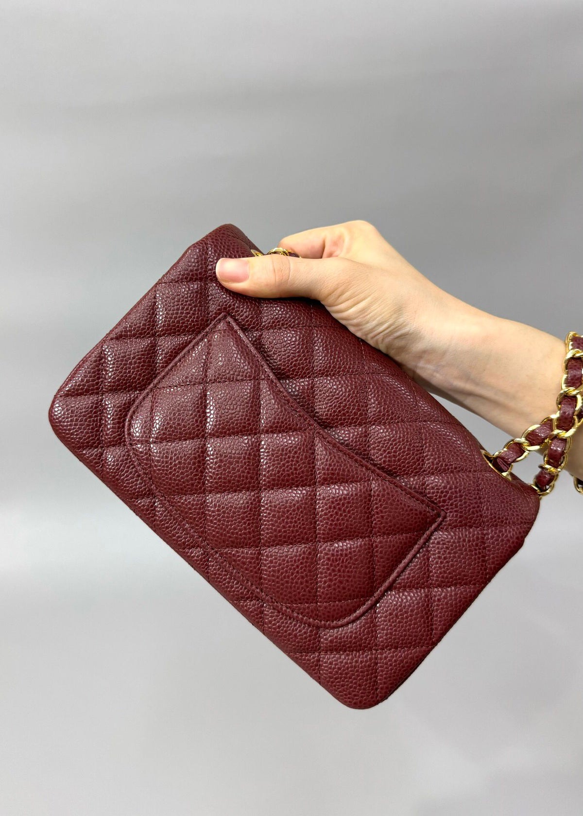 Latest version of classic ball pattern caviar cowhide 1116 whole imported original cowhide CF..MM directly regarded as high-end quality size 20Cm gold silver buckle ready stock P780