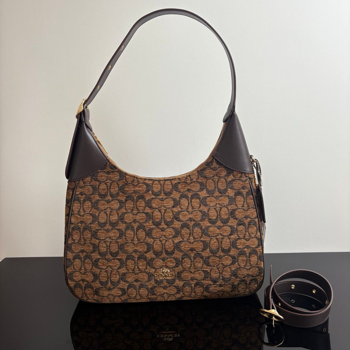 Coach Ella 36 Fabric & Leather Shoulder Bag