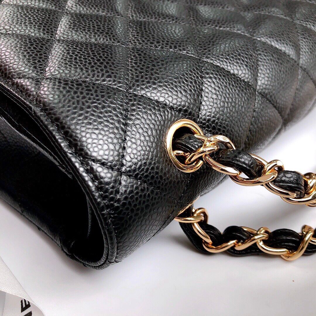 Exclusive real shot of classic ball pattern caviar cowhide 1113Jumbo imported original cowhide CF..MM directly regarded as high-end quality size 30Cm gold and silver buckle in stock P1180 Some new bags have canceled the laser mark and ID card and replaced