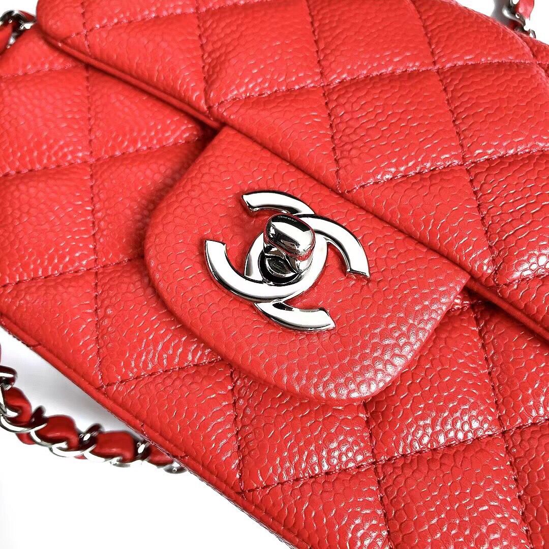 cfmini1115 ball pattern leather Classic Flap classic CF square fat caviar ball pattern return