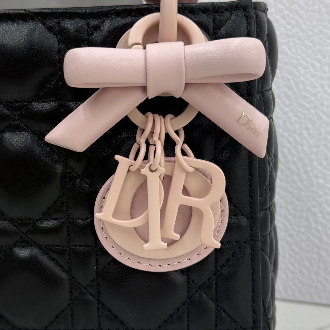 Three compartments in black and pink are in stock. Classic Lady's latest bow-tie Princess Diana bag. A must-have three compartment bag for everyone. Charming, elegant and full of aura. It is also full of femininity when carried cross-body. Classic fashion