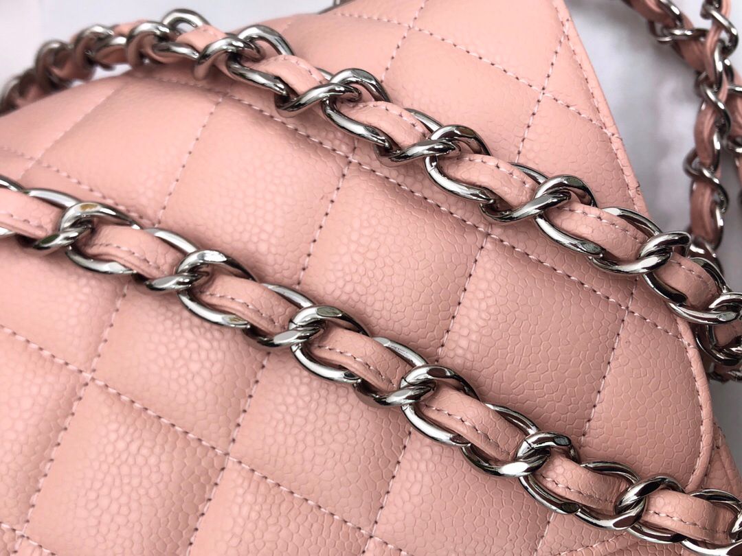 Exclusive real shot of classic ball pattern caviar cowhide 1113Jumbo entirely imported original cowhide CF..MM directly regarded as high-end quality size 30Cm gold and silver buckle in stock P1180