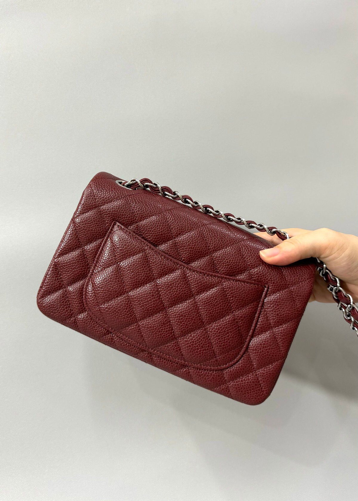Latest version of classic ball pattern caviar cowhide 1116 whole imported original cowhide CF..MM directly regarded as high-end quality size 20Cm gold silver buckle ready stock P780