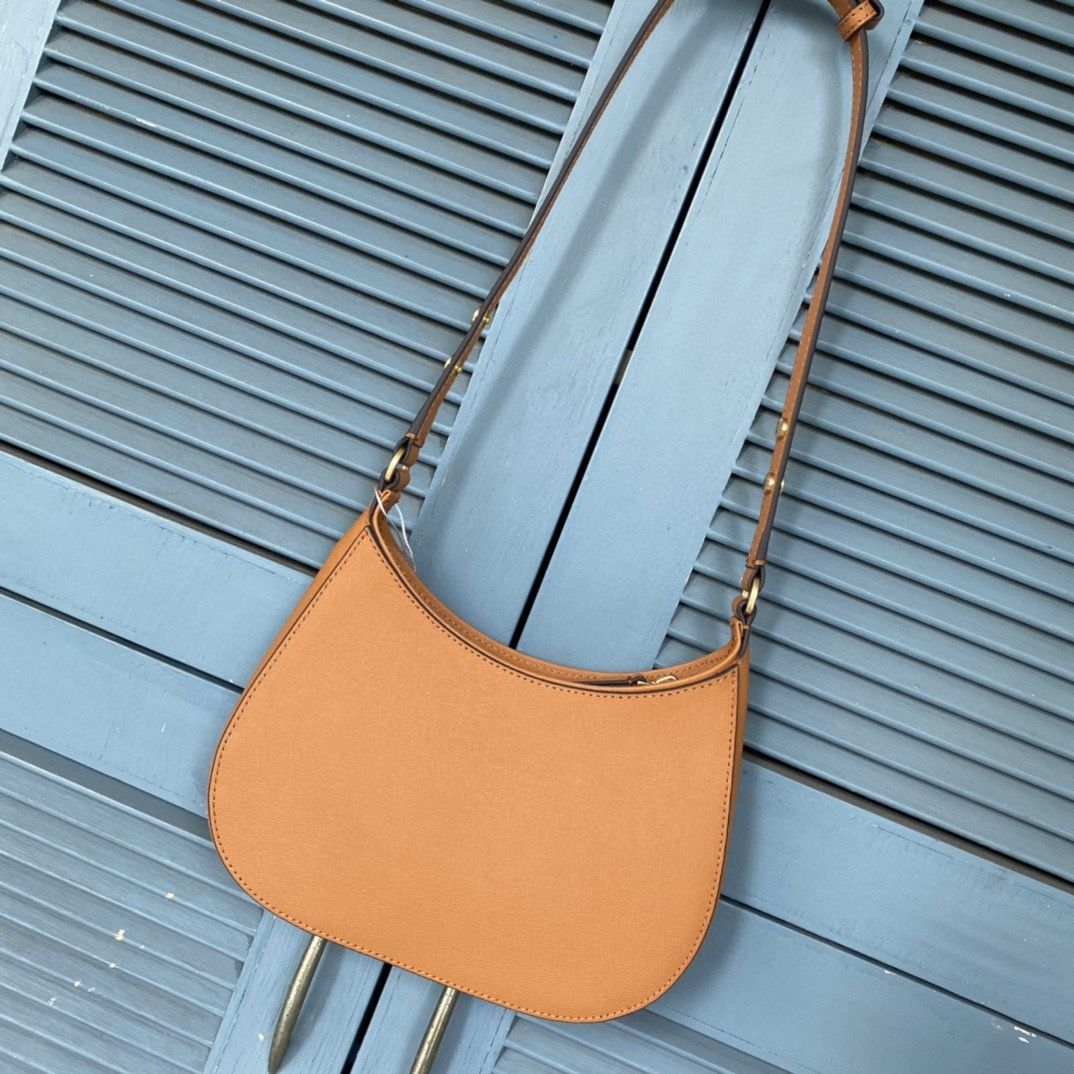 TB New EMERSON Shoulder Backpack Leather Underarm Crescent Bag Handheld Versatile Western Style Shoulder Strap Adjustable