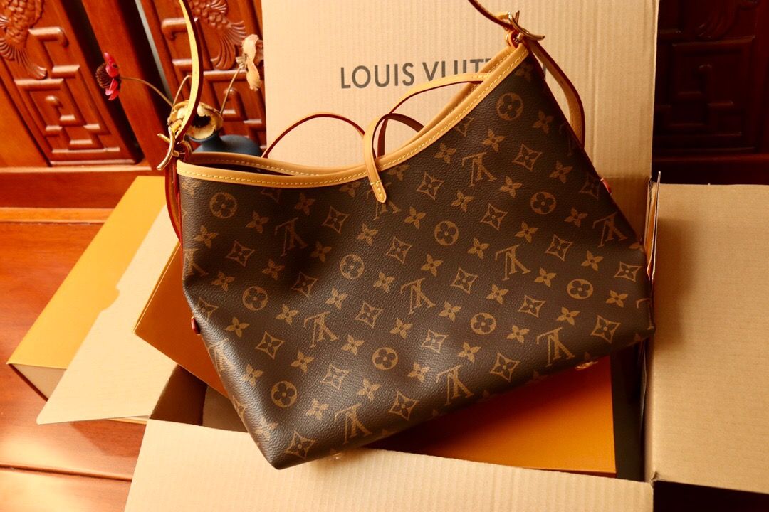 The highest version of the original factory top-level original single with complete packaging Lv bag shopping bag series CARRY ALL PM