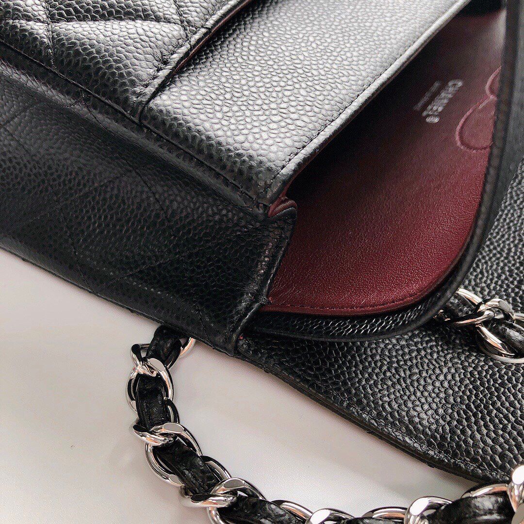 Exclusive real shot of classic ball pattern caviar cowhide 1113Jumbo imported original cowhide CF..MM directly regarded as high-end quality size 30Cm gold and silver buckle in stock P1180 Some new bags have canceled the laser mark and ID card and replaced