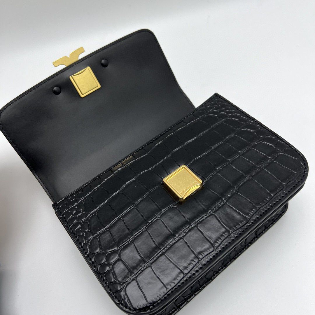 Comes with a gift box TB TORY BURCH/ELEANOR crocodile patterned single shoulder crossbody bag