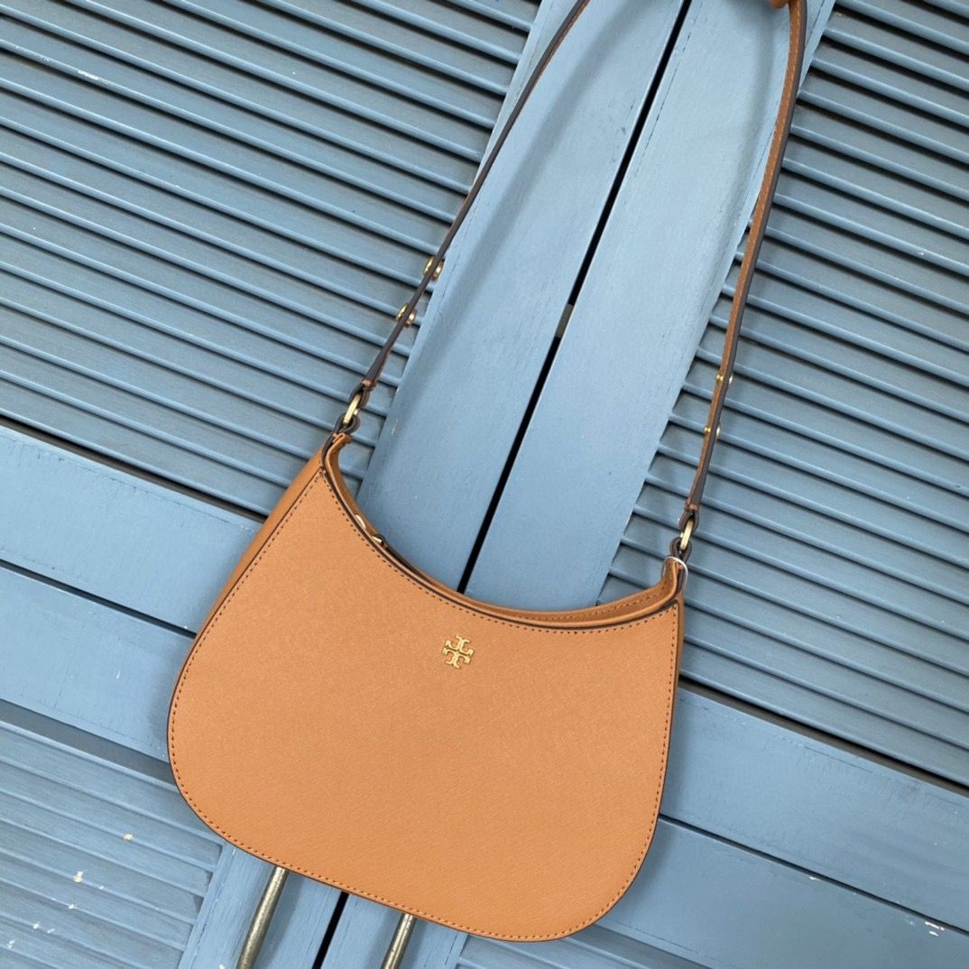TB New EMERSON Shoulder Backpack Leather Underarm Crescent Bag Handheld Versatile Western Style Shoulder Strap Adjustable