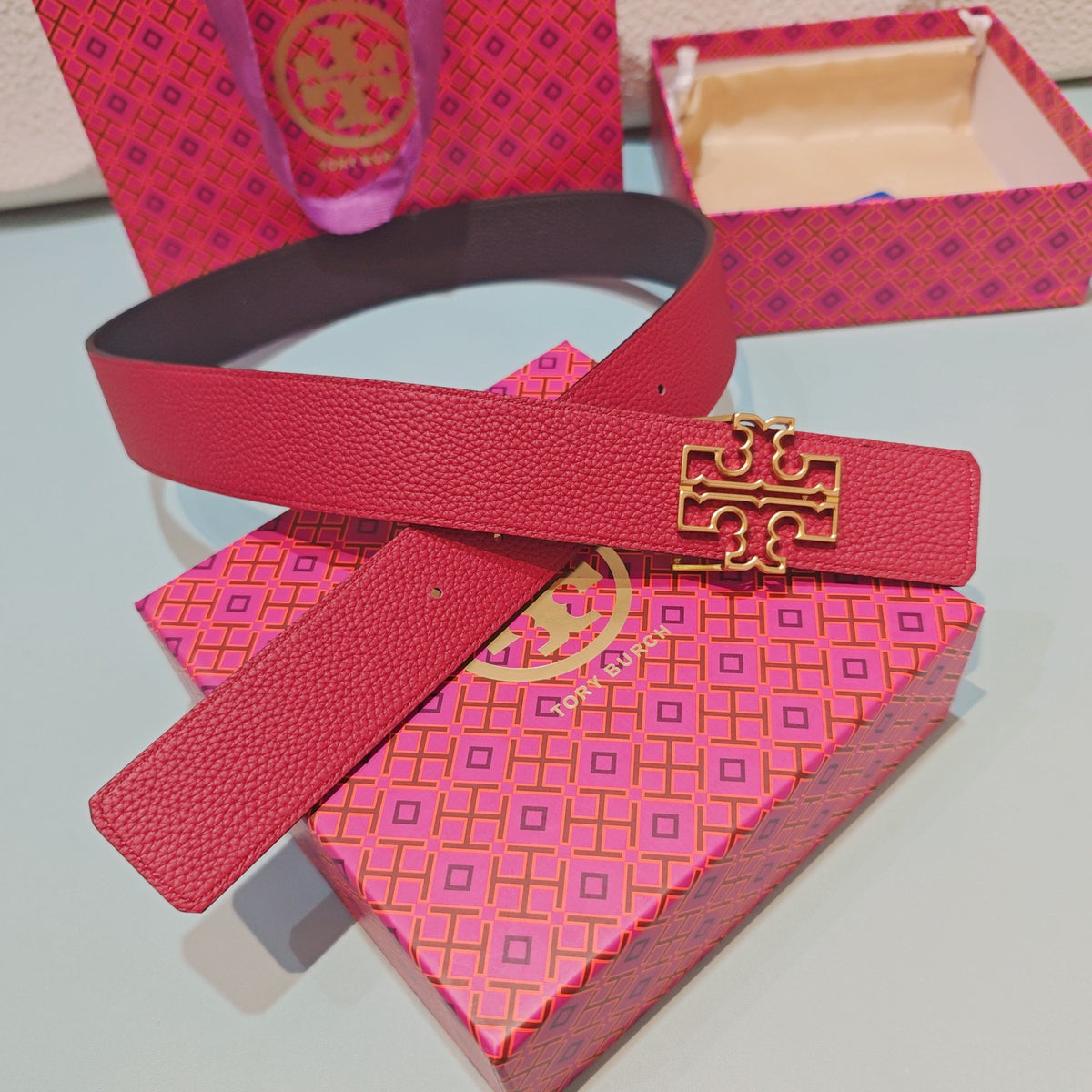 CM Tony Belt Double sided Head Layer Leather Length 75.80.85.90.95.100. Original Mold Customization of European Copper Hardware Buckle