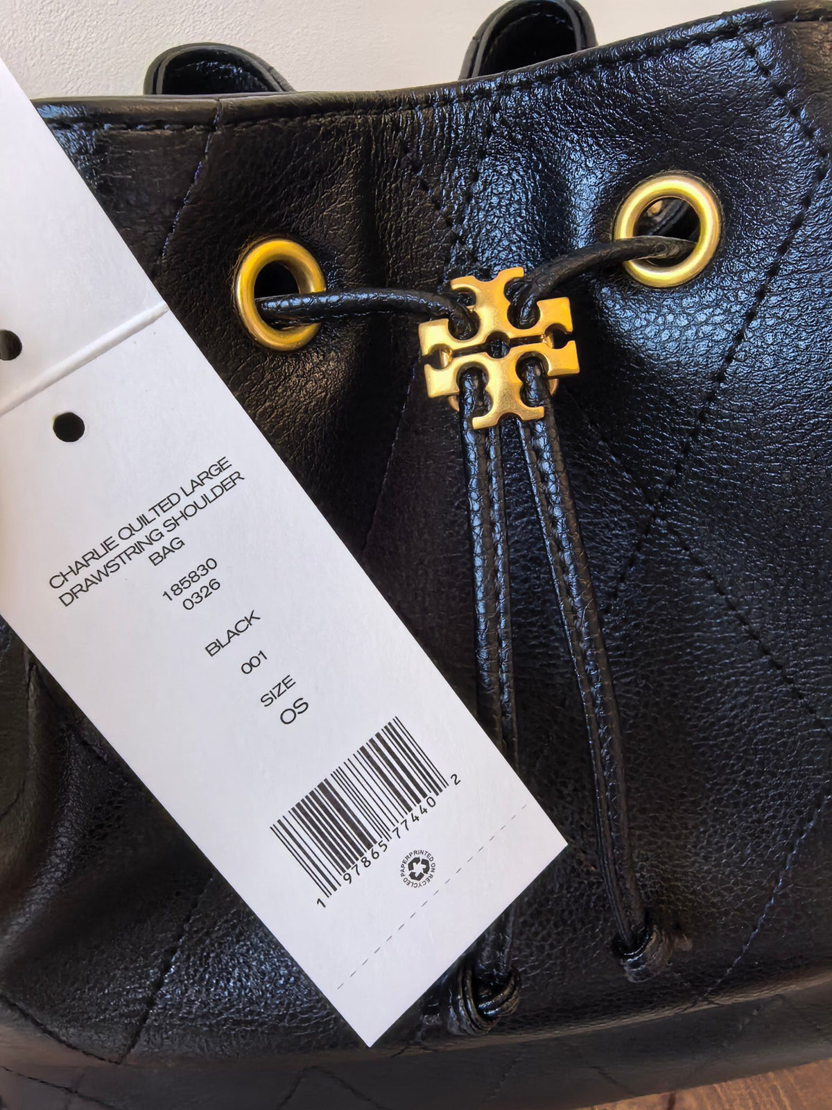 ToryBurch CHARLIE Large Quilted Drawstring Shoulder Backpack Finally Arrives